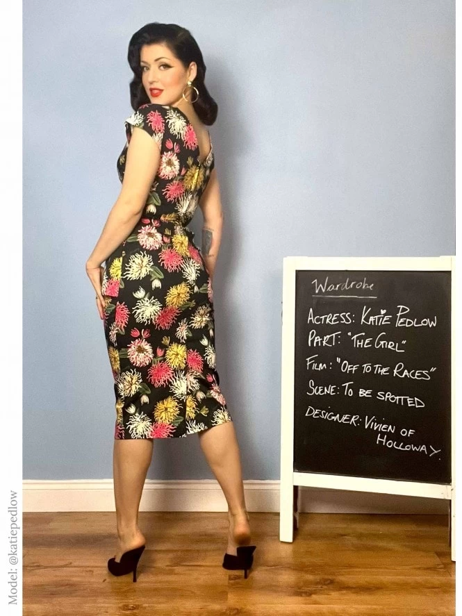 Jezebel Black Chrysanthemum Dress 4 Jezebel Black Chrysanthemum Dress - Image 2