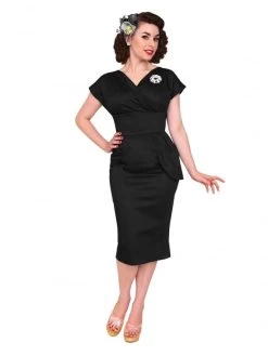 Jezebel Black Sateen Dress