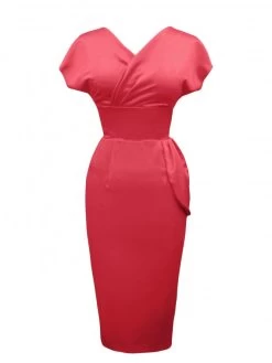 Jezebel Coral Sateen Dress