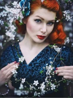 Jezebel Teal Leopard Bust Dress