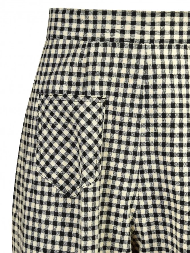 Katharine Trousers Black And Cream Gingham 9 Katharine Trousers Black And Cream Gingham - Image 7