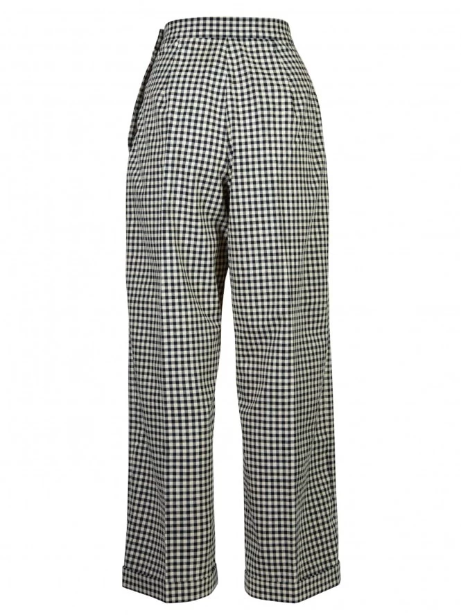 Katharine Trousers Black And Cream Gingham 10 Katharine Trousers Black And Cream Gingham - Image 8