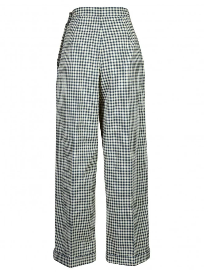 Katharine Trousers Blue And Cream Gingham 6 Katharine Trousers Blue And Cream Gingham - Image 4