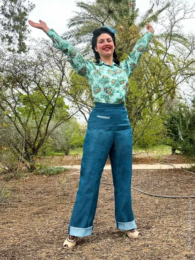 Katharine Trousers Denim Petrol 3 Katharine Trousers Denim Petrol