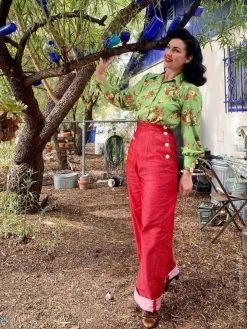 Katharine Trousers Denim Red