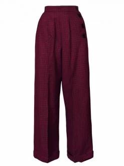 Katharine Trousers Dogtooth Dark Pink