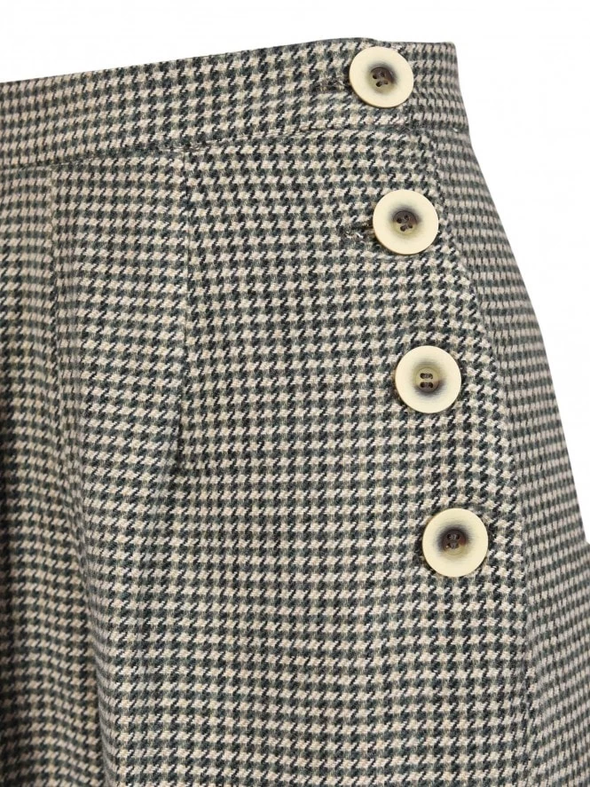 Katharine Trousers Dogtooth Teal 5 Katharine Trousers Dogtooth Teal - Image 3