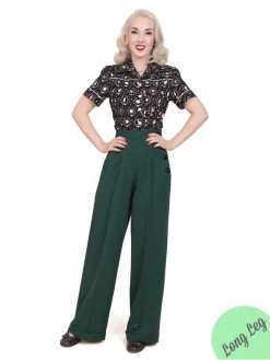 Katharine Trousers Long Leg Bottle Green Soft