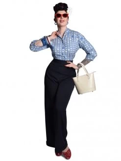 Katharine Trousers Navy Soft -Chic Apparel Shop katharine trousers navy soft p2254 16048 medium