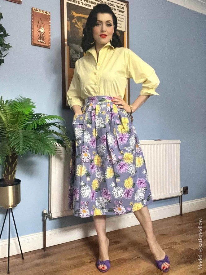 Kitty Skirt Chrysanthemum Lilac 3 Kitty Skirt Chrysanthemum Lilac