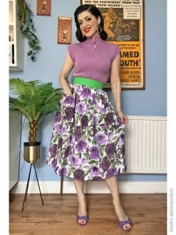 Kitty Skirt Roses In Bloom Purple
