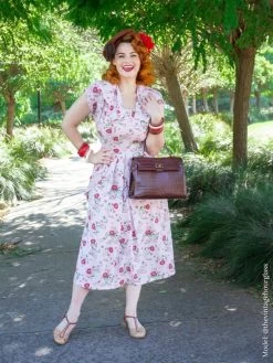 Lana 1940s Dress Bonnet Pink -Chic Apparel Shop lana 1940s dress bonnet pink p4985 24542 medium