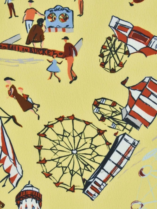 Lana 1940s Dress Fairground Yellow 6 Lana 1940s Dress Fairground Yellow - Image 4