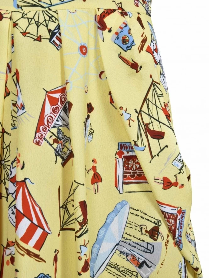 Lana 1940s Dress Fairground Yellow 5 Lana 1940s Dress Fairground Yellow - Image 3