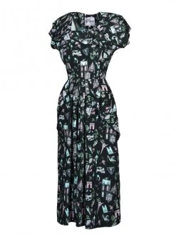 Lana 1940s Dress Paris Black