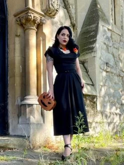 Lana 1940s Dress Rio Black