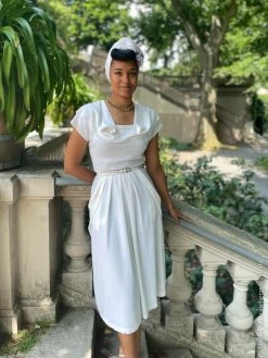 Lana 1940s Dress Rio Ivory
