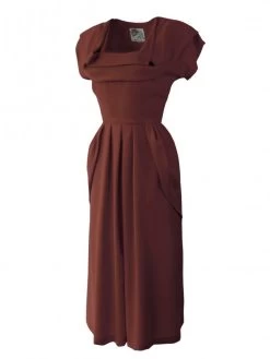 Lana 1940s Dress Rio Tobacco -Chic Apparel Shop lana 1940s dress rio tobacco p6335 28115 medium