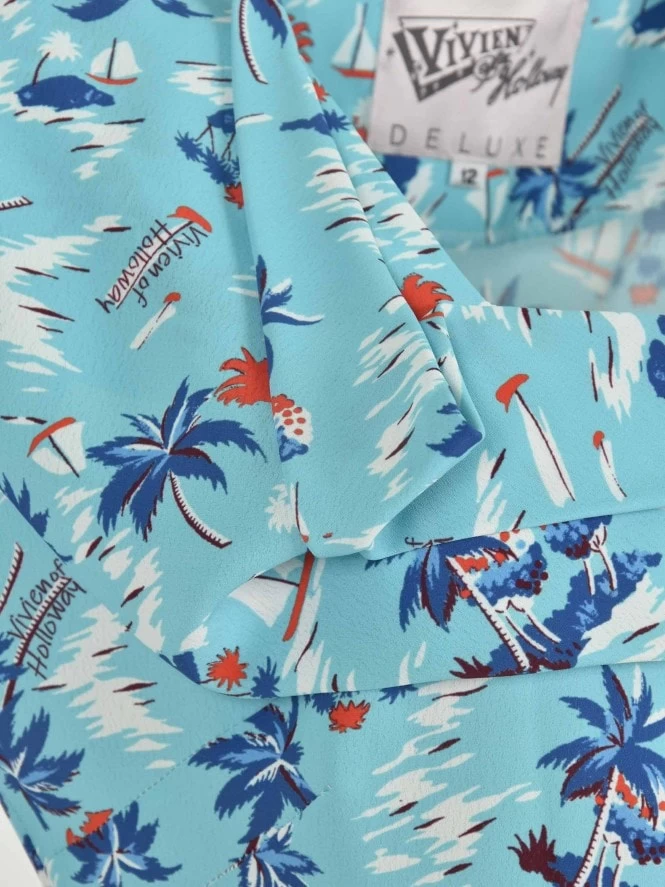 Lana 1940s Dress Tahiti Sky 7 Lana 1940s Dress Tahiti Sky - Image 5