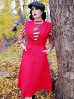 Laura Denim Red Dress