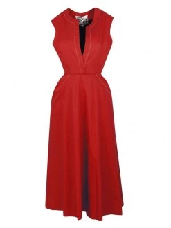Laura Red Drill Dress 5 Laura Red Drill Dress -Chic Apparel Shop laura red drill dress p3118 13833 medium