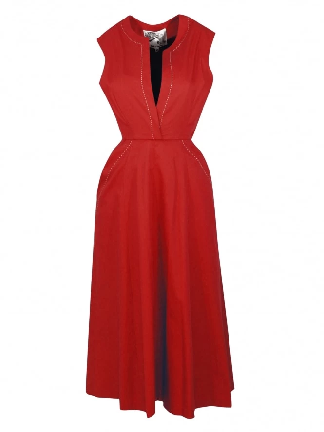 Laura Red Drill Dress 4 Laura Red Drill Dress - Image 2