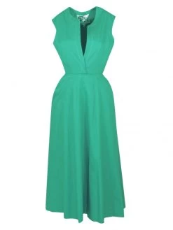 Laura Teal Drill Dress