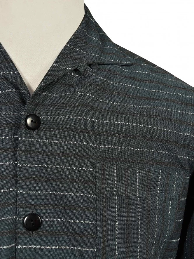 Men Long-Sleeved Blue Silver Shirt 4 Men Long-Sleeved Blue Silver Shirt - Image 2