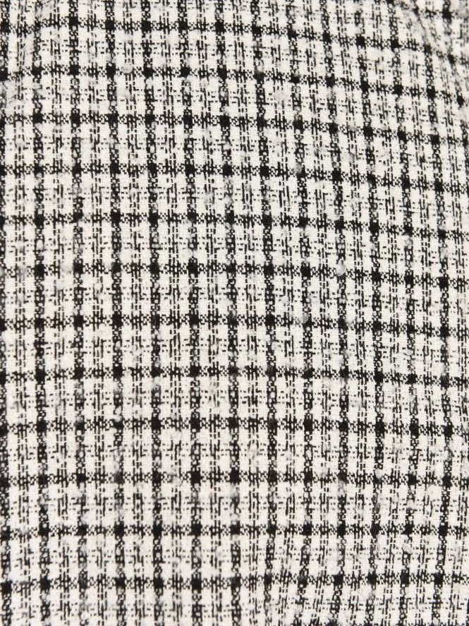 Men Long-Sleeved Check White Black Shirt 4 Men Long-Sleeved Check White Black Shirt - Image 2