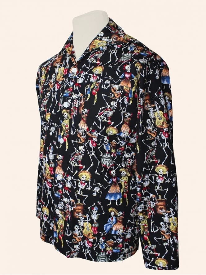 Men Long-Sleeved Day Of The Dead Shirt 6 Men Long-Sleeved Day Of The Dead Shirt - Image 4