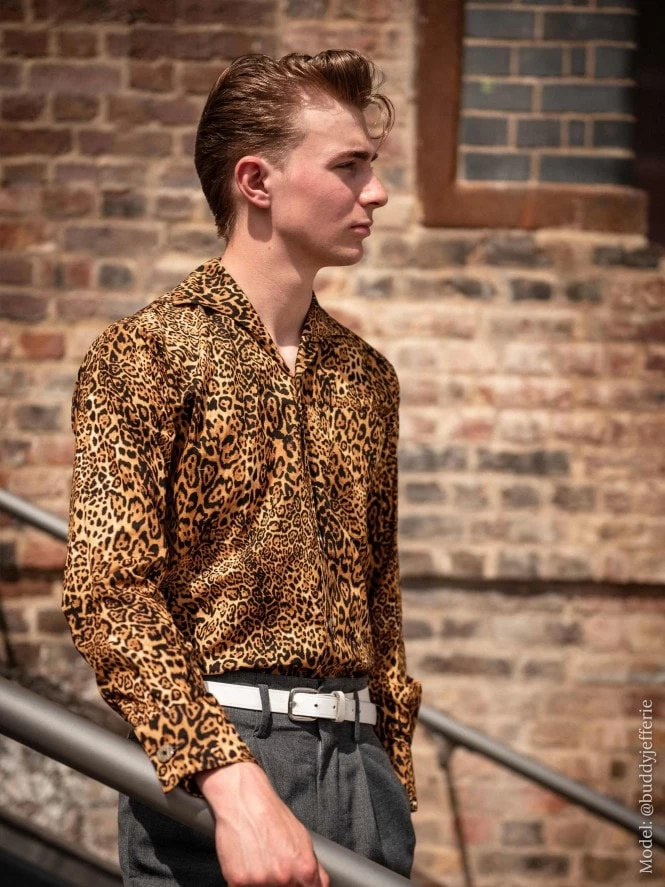 Men Long-Sleeved Leopard Shirt 3 Men Long-Sleeved Leopard Shirt