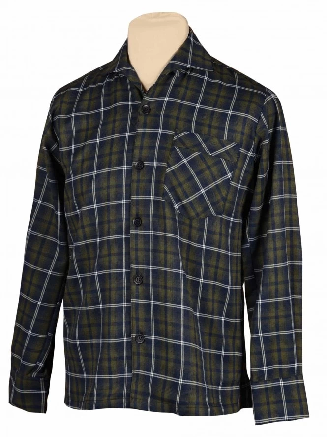 Men Long-Sleeved Olive Navy White Shirt 3 Men Long-Sleeved Olive Navy White Shirt