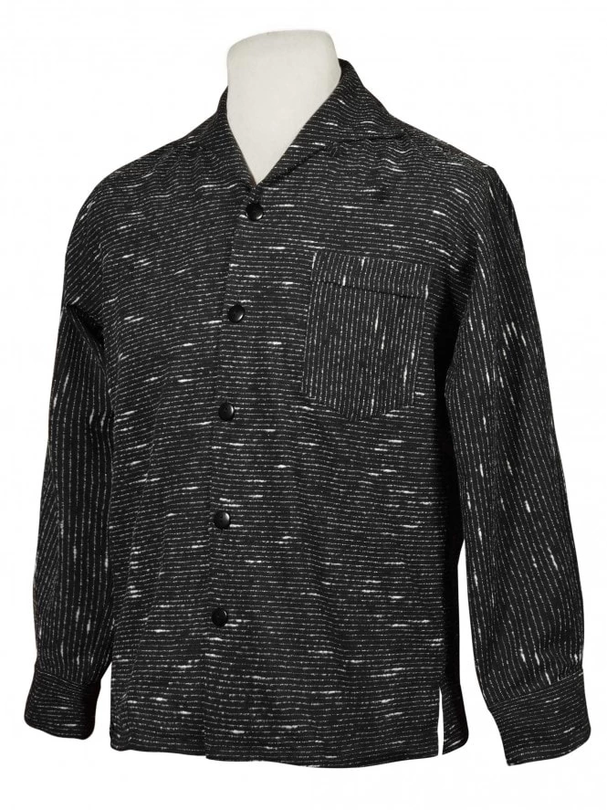 Men Long-Sleeved White Fleck Shirt 3 Men Long-Sleeved White Fleck Shirt