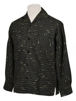 Men Long-Sleeved Yellow Fleck Shirt