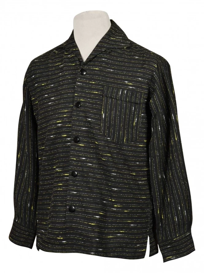 Men Long-Sleeved Yellow Fleck Shirt 3 Men Long-Sleeved Yellow Fleck Shirt