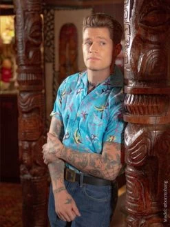 Men Short-Sleeved Angelfish Turquoise Shirt -Chic Apparel Shop men short sleeved angelfish turquoise shirt p5911 26253 medium