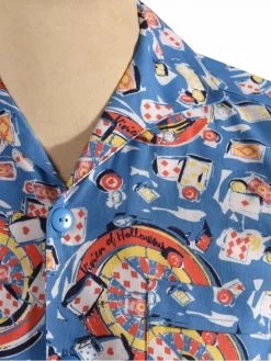 Men Short-Sleeved Casino Blue Shirt -Chic Apparel Shop men short sleeved casino blue shirt p5912 25937 medium