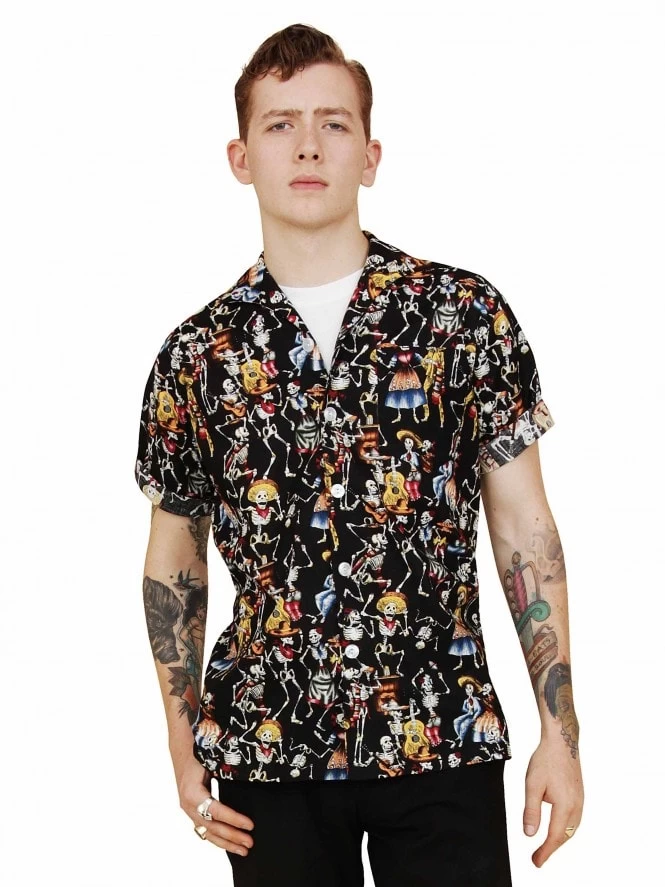 Men Short-Sleeved Day Of The Dead Shirt 3 Men Short-Sleeved Day Of The Dead Shirt