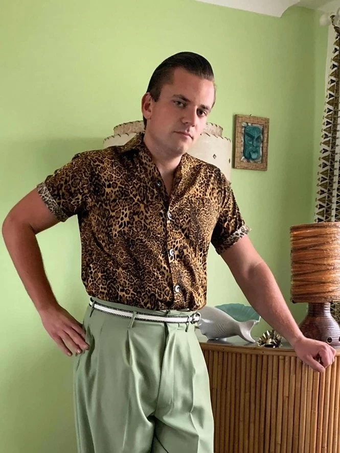 Men Short-Sleeved Leopard Shirt 3 Men Short-Sleeved Leopard Shirt