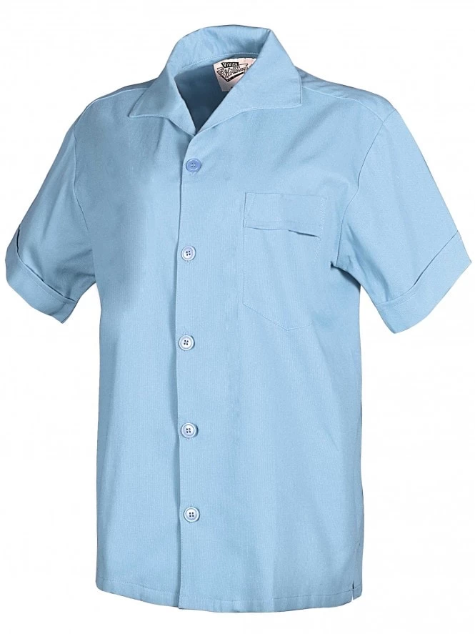 Men Short-Sleeved New Style Blue Shirt 4 Men Short-Sleeved New Style Blue Shirt - Image 2