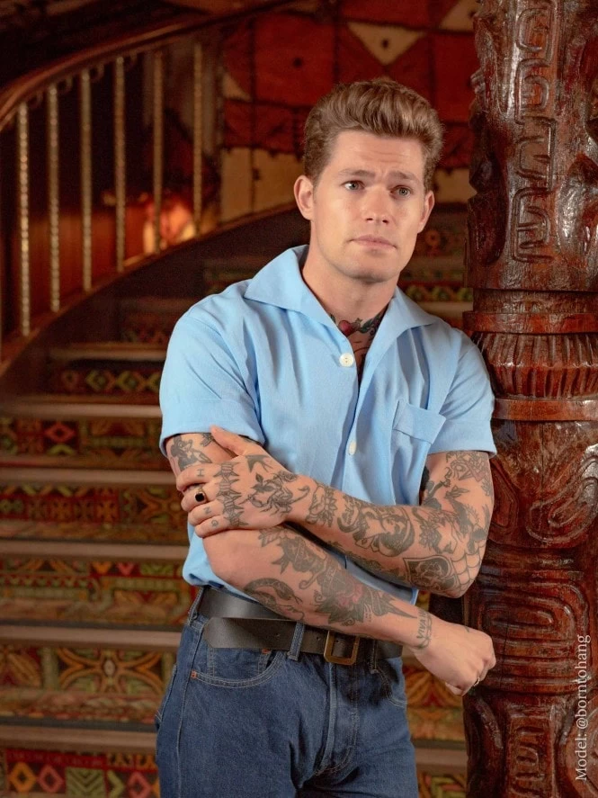 Men Short-Sleeved New Style Blue Shirt 3 Men Short-Sleeved New Style Blue Shirt