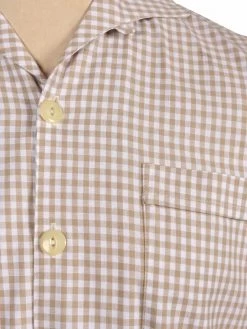 Men Short-Sleeved Shirt Gingham Brown -Chic Apparel Shop men short sleeved shirt gingham brown p5921 26012 medium