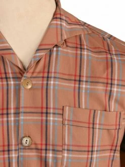 Men Short-Sleeved Shirt Plaid Cappuccino -Chic Apparel Shop men short sleeved shirt plaid cappuccino p5922 26014 medium