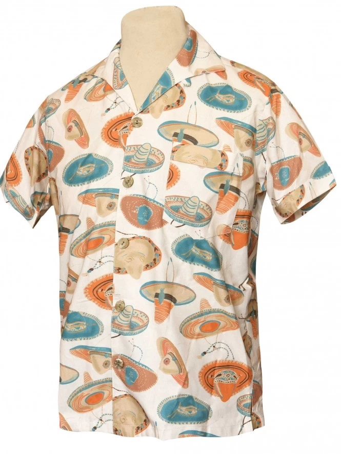 Men Short-Sleeved Sombrero Large Sand Shirt 4 Men Short-Sleeved Sombrero Large Sand Shirt - Image 2