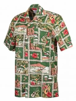 Men Short-Sleeved Surfers Paradise Green Shirt