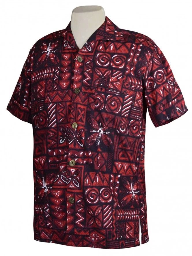 Men Short-Sleeved Tapa Ruby Shirt 5 Men Short-Sleeved Tapa Ruby Shirt - Image 3