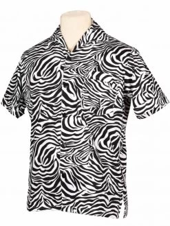 Men Short-Sleeved Zebra Shirt