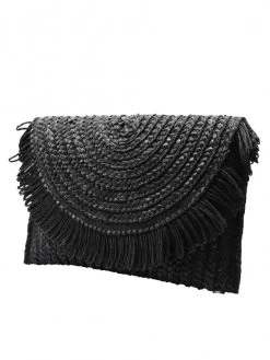 Midnight Straw Clutch