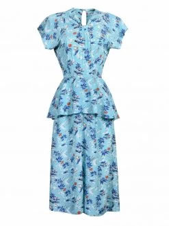 Nadine 1940s Dress Tahiti Sky -Chic Apparel Shop nadine 1940s dress tahiti sky p5063 22774 medium