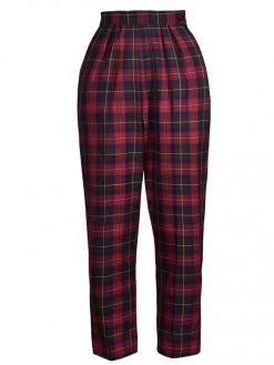 Natalie Trousers Cherry Tartan